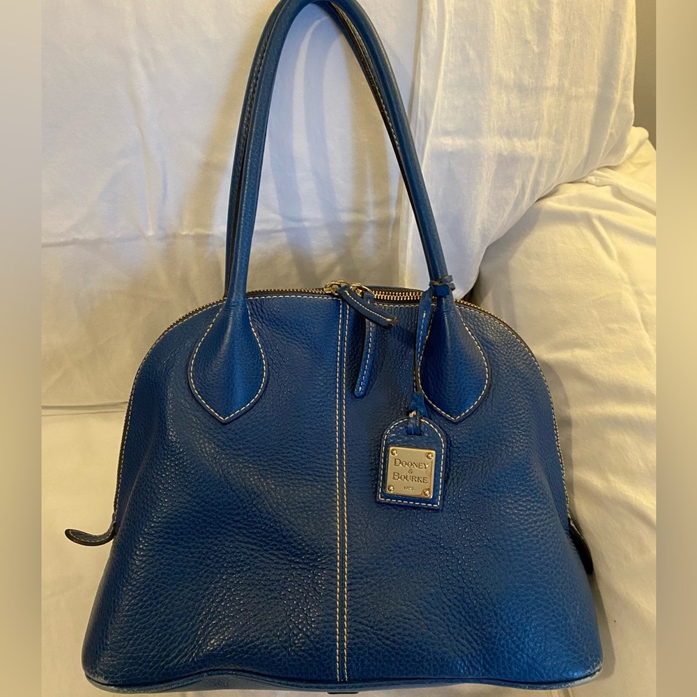 Dooney & Bourke Cobalt Pebbled Leather Domed Shoulder Bag